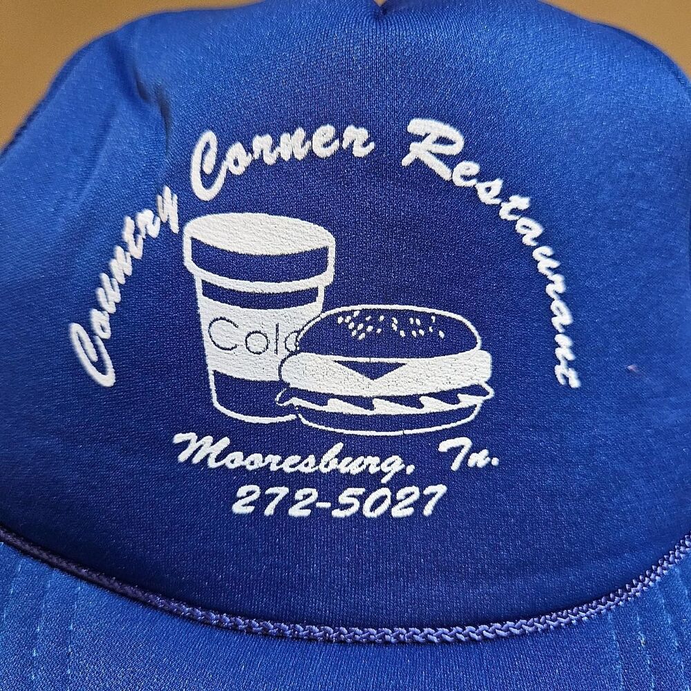 vintage indie skater country corner restaurant blue trucker hat - Picture 2 of 4